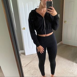 Forever 21 cropped black hoodie